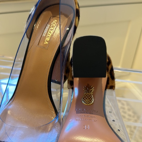 AQUAZZURA Firenze Leopard peek-a-boo pumps. Size 38 (7 US) - Picture 7 of 7